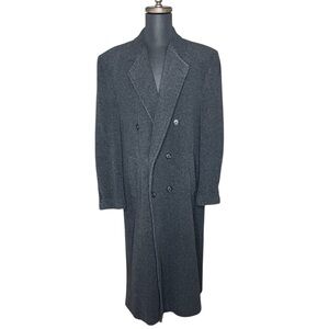 VINTAGE GIANFRANCO RUFFINI Mens Double Breasted Grey Cashmere Blend Coat 42